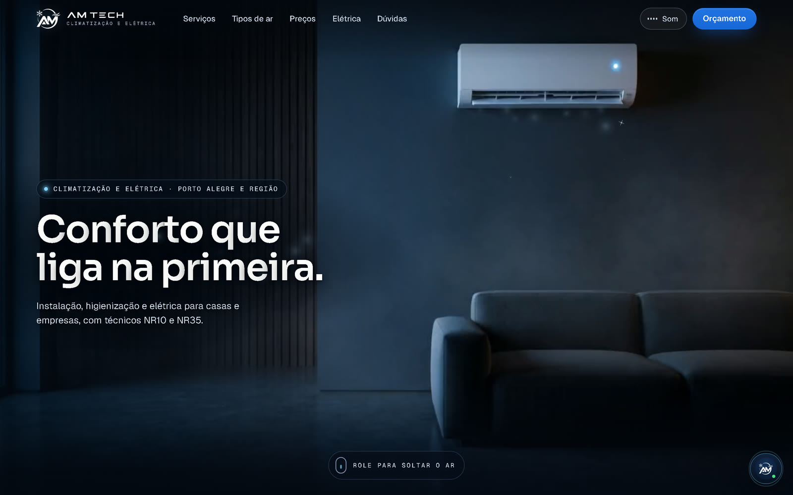O site da AM Tech, feito do zero pela Twin Mark